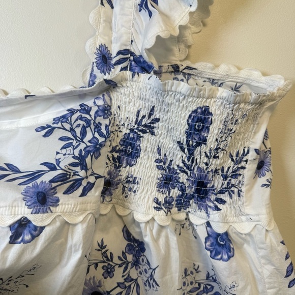 Belle Isle by Torrid Blue and White Floral Ruffle Babydoll Top Size 2X NWT - Picture 5 of 10